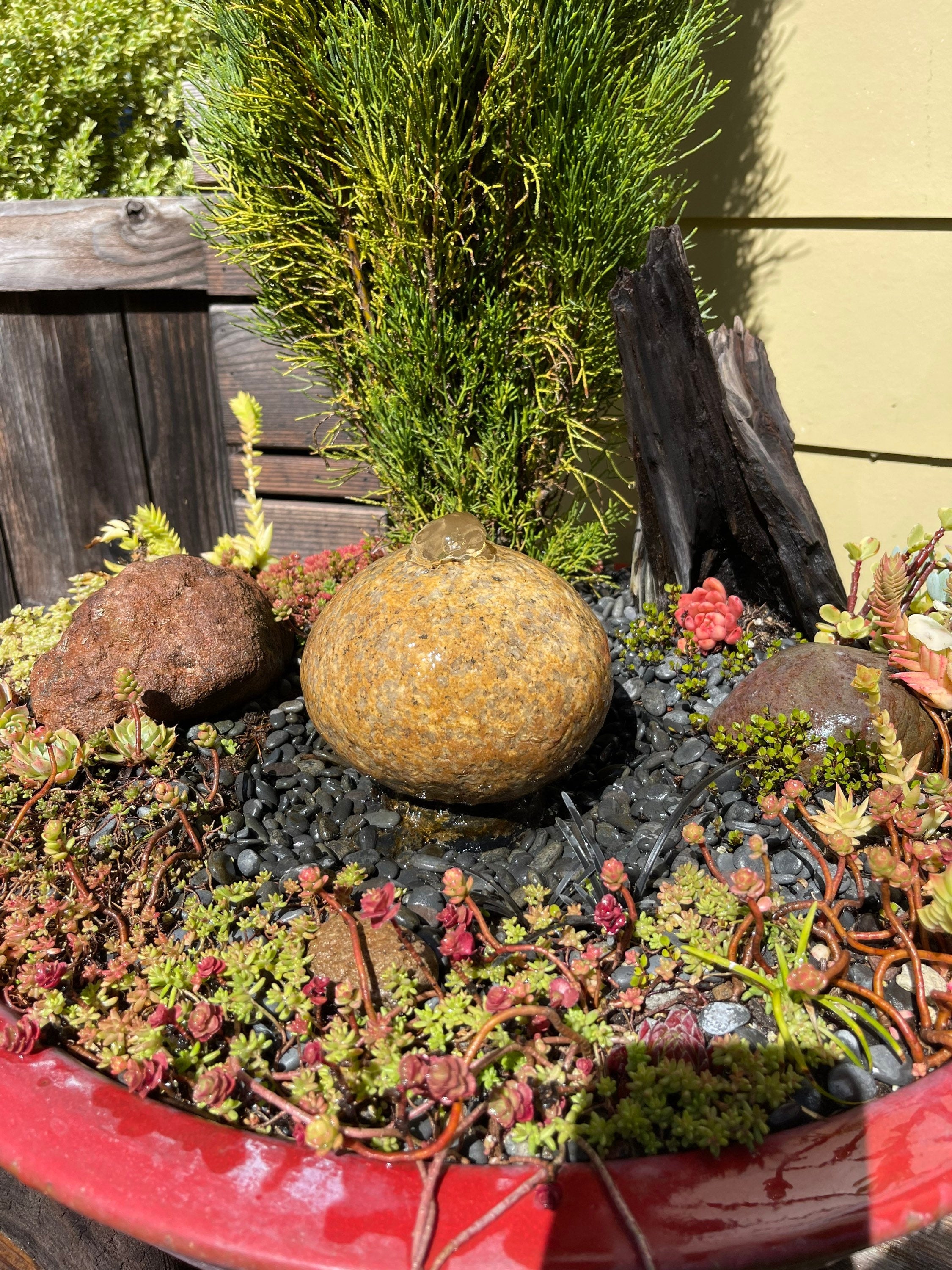 Rock Water Fountain | Bird Bath Fountain | Rock Garden Fountain | Garden Fountain | Garden Décor | Rock Fountain | Garden Ornament