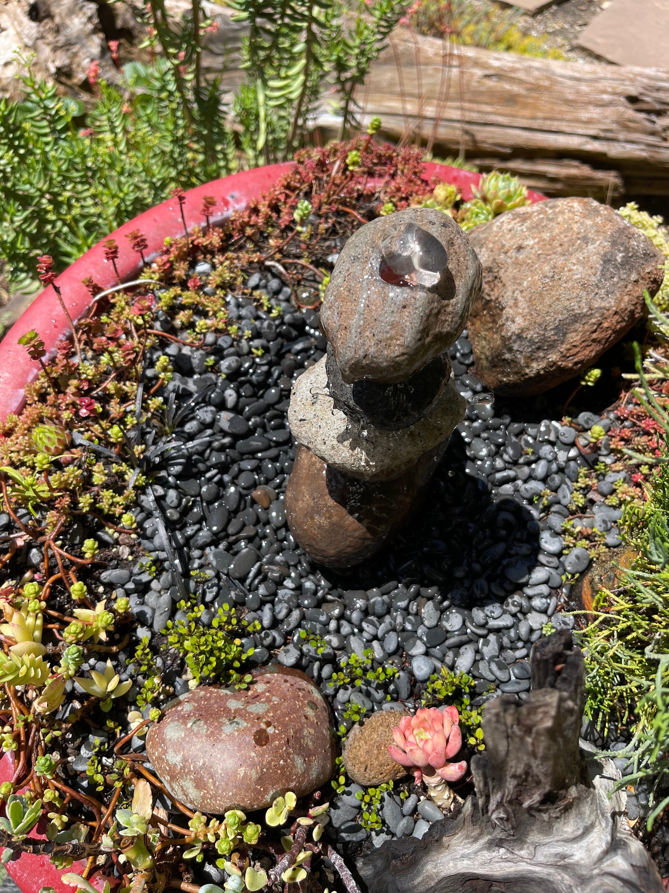 Natural Water Garden Five Rock Stack | Bird Bath Rock Stack | Rock Water Fountain | DIY Water Fountain | Rock Stack Collection